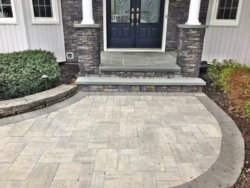 ledge stone piers, blue stone paver walkway, bluestone porch – Hillsborough, NJ